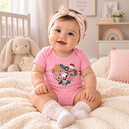 Baby Bodysuit Christmas Gingerbread Candy Cane Festive Outfit