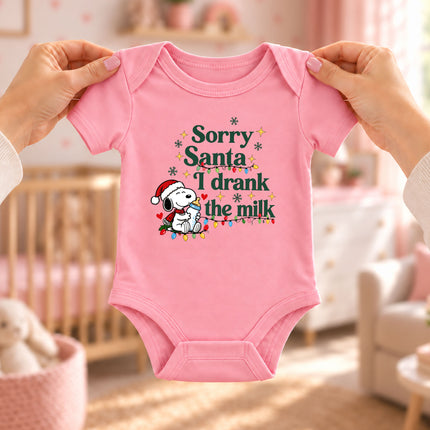 I Drank The Milk Funny Christmas Baby Bodysuit Outfit