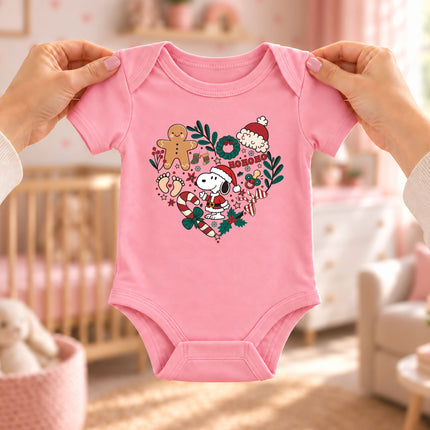 Baby Bodysuit Christmas Gingerbread Candy Cane Festive Outfit