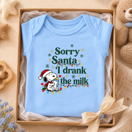 I Drank The Milk Funny Christmas Baby Bodysuit Outfit