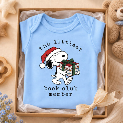 Littlest Book Club Member Christmas Reading Outfit Baby Bodysuit