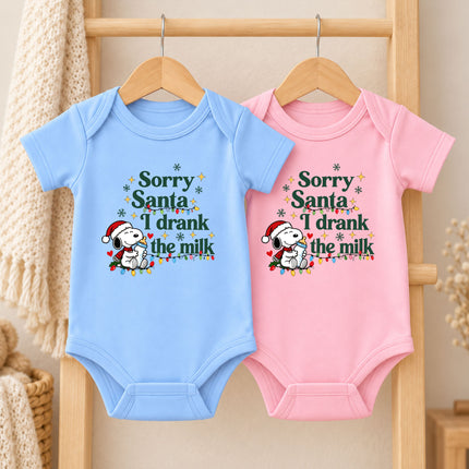 I Drank The Milk Funny Christmas Baby Bodysuit Outfit