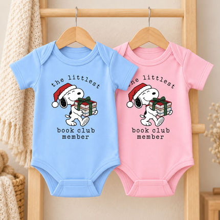 Littlest Book Club Member Christmas Reading Outfit Baby Bodysuit