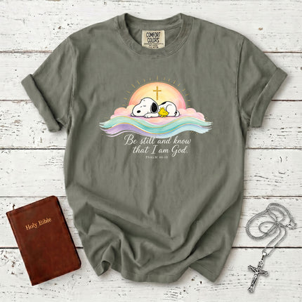 Comfort Colors Be Still and Know That I Am God Psalm 46:10 Christian Faith T-Shirt