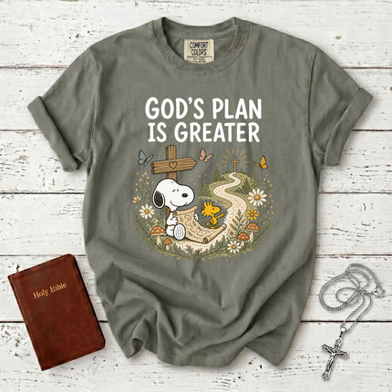 Comfort Colors Gods Plan Is Greater Christian Faith Journey T-Shirt