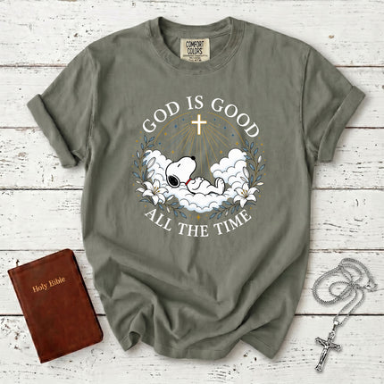 Comfort Colors God Is Good All The Time Christian Cross Heaven Faith Gift T-Shirt