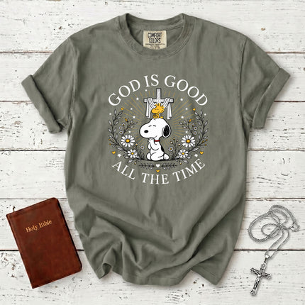 Comfort Colors God Is Good All The Time Christian Prayer Cross Easter Gift T-Shirt