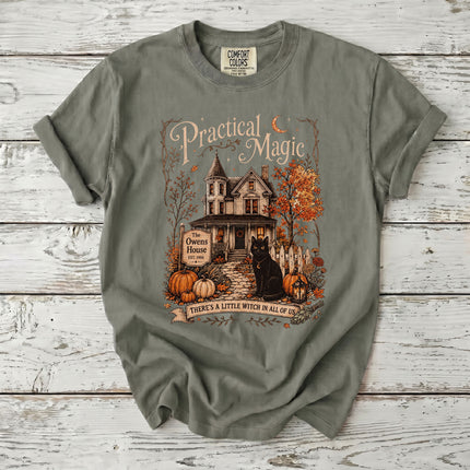Comfort Colors Witch House Black Cat Halloween T-Shirt
