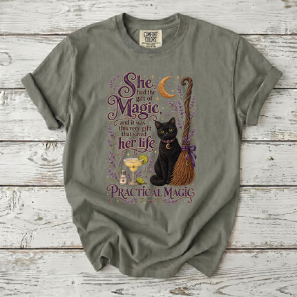 Comfort Colors Witchy Black Cat Magic Halloween T-Shirt