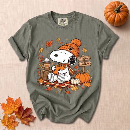 Comfort Colors Hello Fall Pumpkin Coffee Cozy Autumn