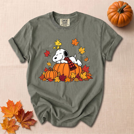 Comfort Colors Fall Pumpkin Autumn Leaves Cozy T-Shirt