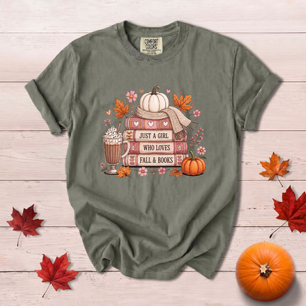 Comfort Colors Fall Autumn Book Lover Pumpkin Cozy Reading T-Shirt