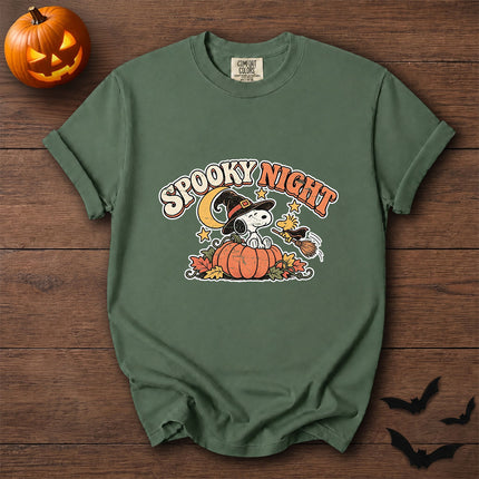 Comfort Colors Spooky Night Halloween Pumpkin Witch T-Shirt