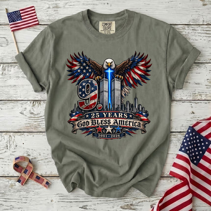 Comfort Colors 25th Anniversary Patriot Day 911 God Bless America T-Shirt