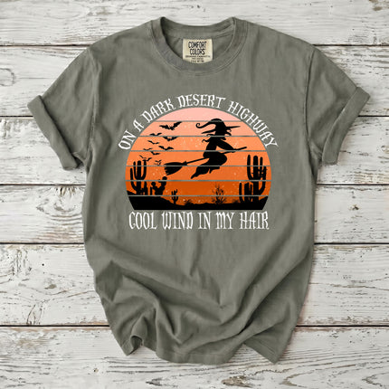 Comfort Colors Desert Witch Halloween Sunset Graphic T-Shirt