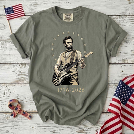 Comfort Colors 1776 2026 250th Anniversary USA Star Arch Lincoln Guitar T-Shirt