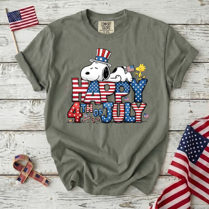 Comfort Colors Happy 4th Of July Sleepy Patriotic Dog T-Shirt