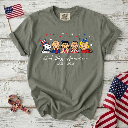 Comfort Colors 250th Anniversary USA God Bless America Patriotic Squad T-Shirt