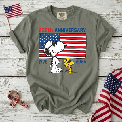 Comfort Colors 250th Anniversary USA Cool Dog Flag T-Shirt