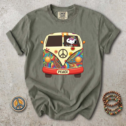 Comfort Colors Peace Love Hippie Van Retro Groovy T-Shirt