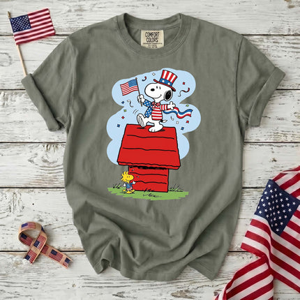 Comfort Colors Uncle Sam Doghouse Patriotic Flag T-Shirt