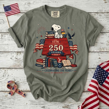Comfort Colors Celebrating 250 Years Of Freedom Reading Dog T-Shirt