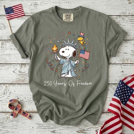 Comfort Colors 250 Years Of Freedom Liberty Patriotic Dog T-Shirt