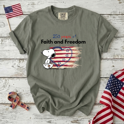 Comfort Colors 250 Years Faith Freedom America 250 T-Shirt