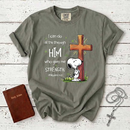 Comfort Colors Philippians 4 13 Strength Through Christ Christian T-Shirt