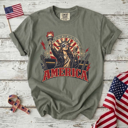 Comfort Colors Liberty of Freedom Patriotic America Rock Music T-Shirt