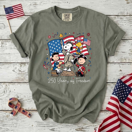 Comfort Colors 250 Years Of Freedom Liberty Flag Historical Squad T-Shirt