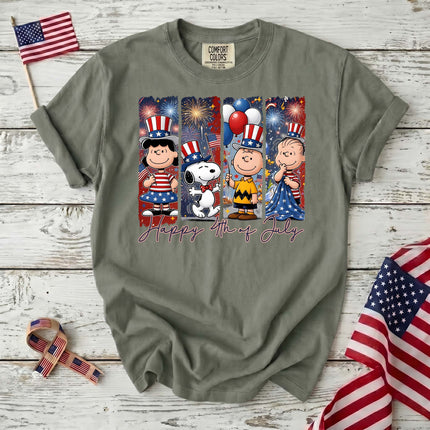 Comfort Colors Happy 4th Of July Patriotic Fireworks Friends T-Shirt