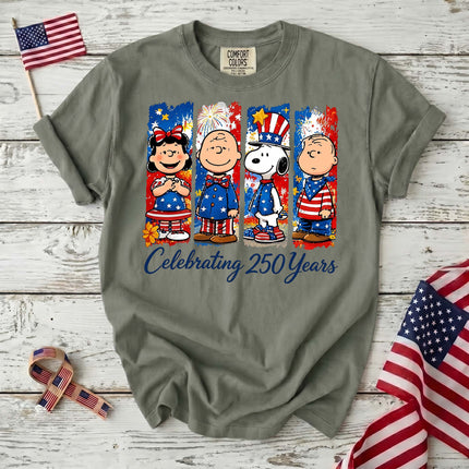 Comfort Colors 250th Anniversary USA Celebrating Patriotic Friends T-Shirt