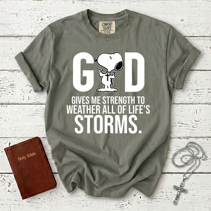 Comfort Colors God Gives Me Strength Christian T-Shirt