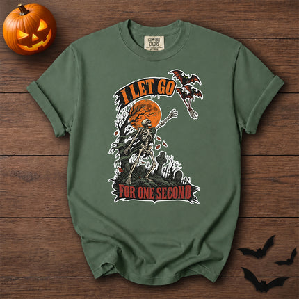 Comfort Colors Halloween Skeleton Graveyard Moon Graphic T-Shirt
