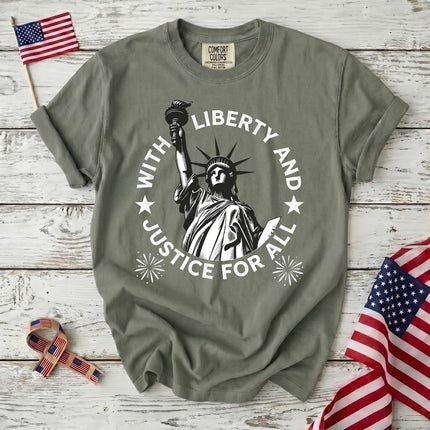 Comfort Colors Liberty and Justice for All Patriotic America T-Shirt