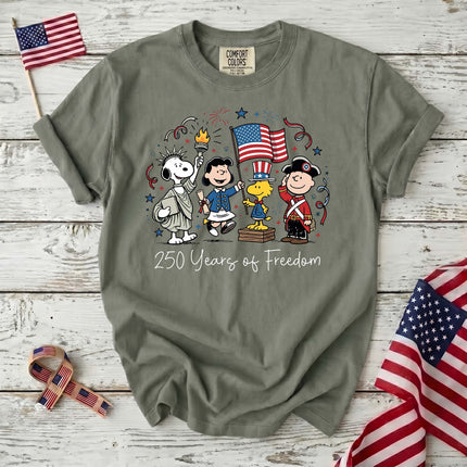 Comfort Colors 250 Years Of Freedom Patriotic Historical Costumes T-Shirt