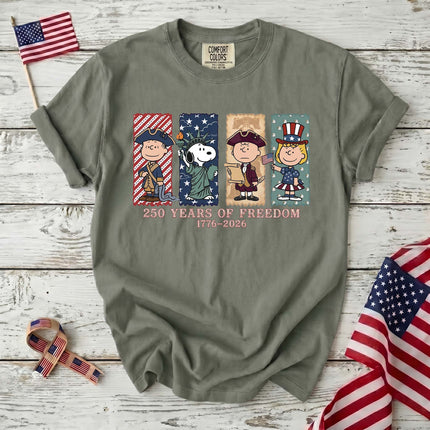 Comfort Colors 250 Years Of Freedom USA Historical Panel Squad T-Shirt