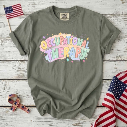 Comfort Colors Occupational Therapy Pastel Rainbow Therapist Gift T-Shirt