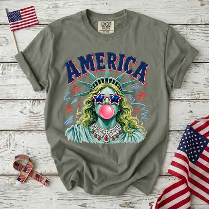 Comfort Colors Liberty of Freedom Patriotic America Lady Liberty T-Shirt