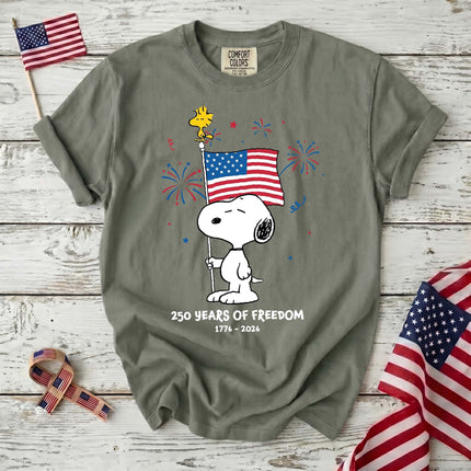 Comfort Colors 250 Years Of Freedom Fireworks Patriotic Dog T-Shirt