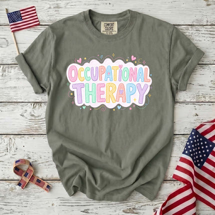 Comfort Colors Occupational Therapy Pastel Rainbow Therapist Gift T-Shirt