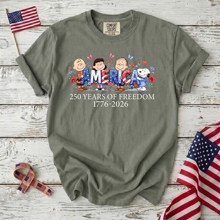 Comfort Colors America 250 Years Of Freedom Floral Friends T-Shirt