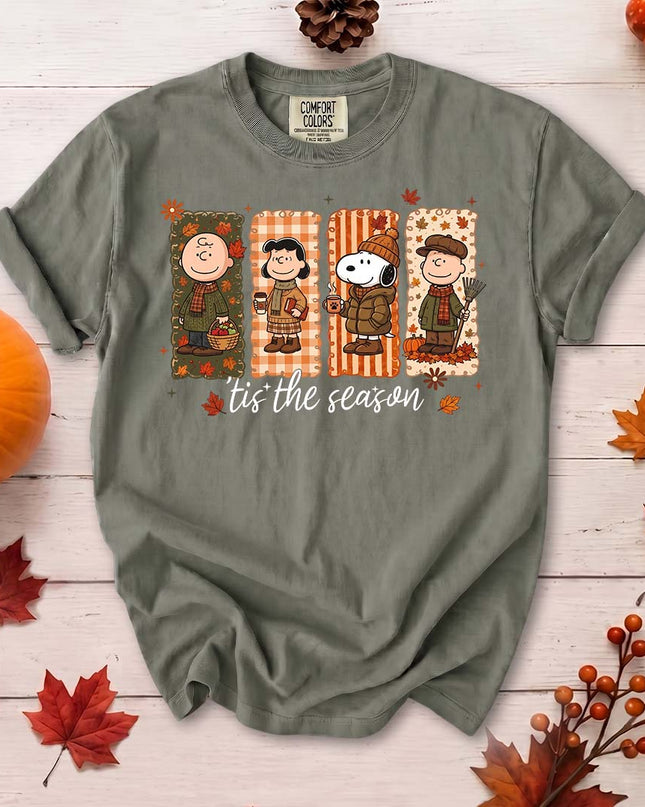 Comfort Colors Fall Autumn Tis The Season Cozy Friends Thanksgiving T-Shirt