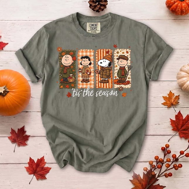 Comfort Colors Fall Autumn Tis The Season Cozy Friends Thanksgiving T-Shirt