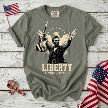 Comfort Colors Liberty 250th Anniversary USA Rockstar Lincoln Eagle T-Shirt