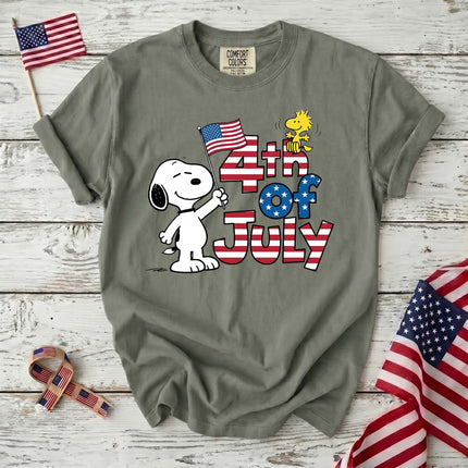 Comfort Colors 4th Of July American Flag Dog T-Shirt