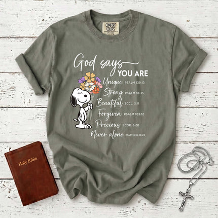 Comfort Colors God Says You Are Bible Verses T-Shirt