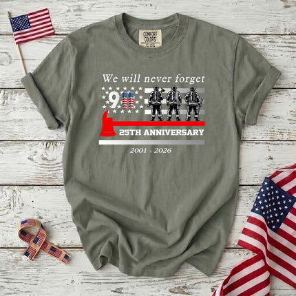 Comfort Colors 25th Anniversary Patriot Day 911 Firefighter Tribute T-Shirt