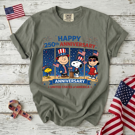 Comfort Colors Happy 250th Anniversary America 250 T-Shirt